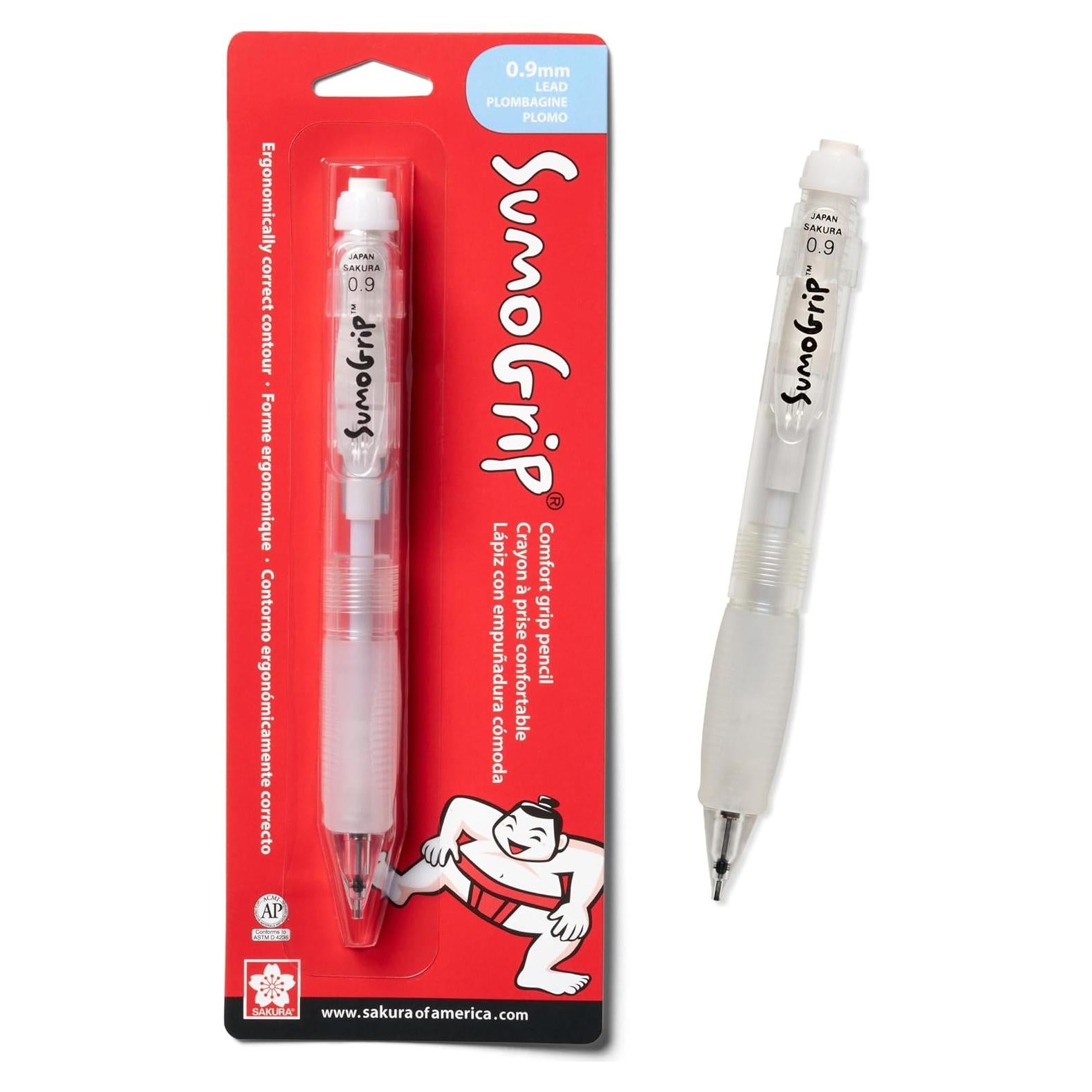 Lápiz SumoGrip SAKURA 0.9 mm ergonómico transparente