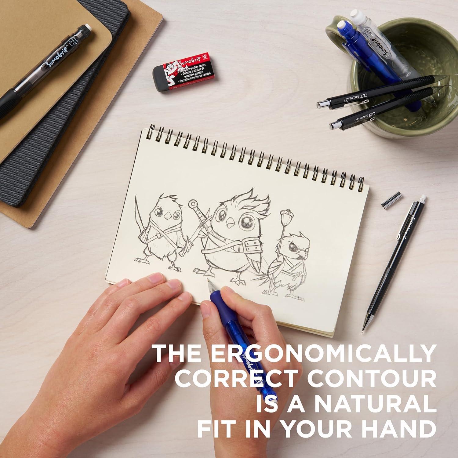 Lápiz SumoGrip SAKURA 0.9 mm ergonómico transparente