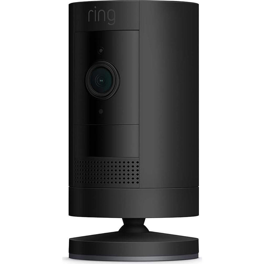 Like-New Ring Stick Up Cam Battery HD security camera with custom privacy controls, Simple setup, Works with Alexa - Black