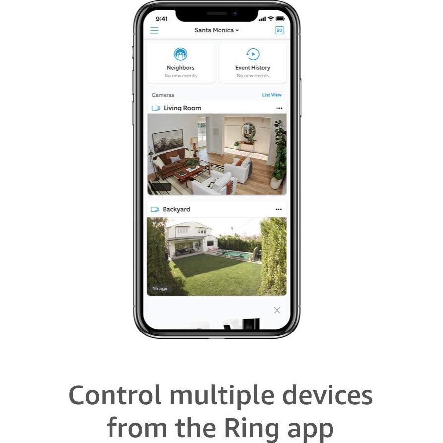 Like-New Ring Stick Up Cam Battery HD security camera with custom privacy controls, Simple setup, Works with Alexa - Black