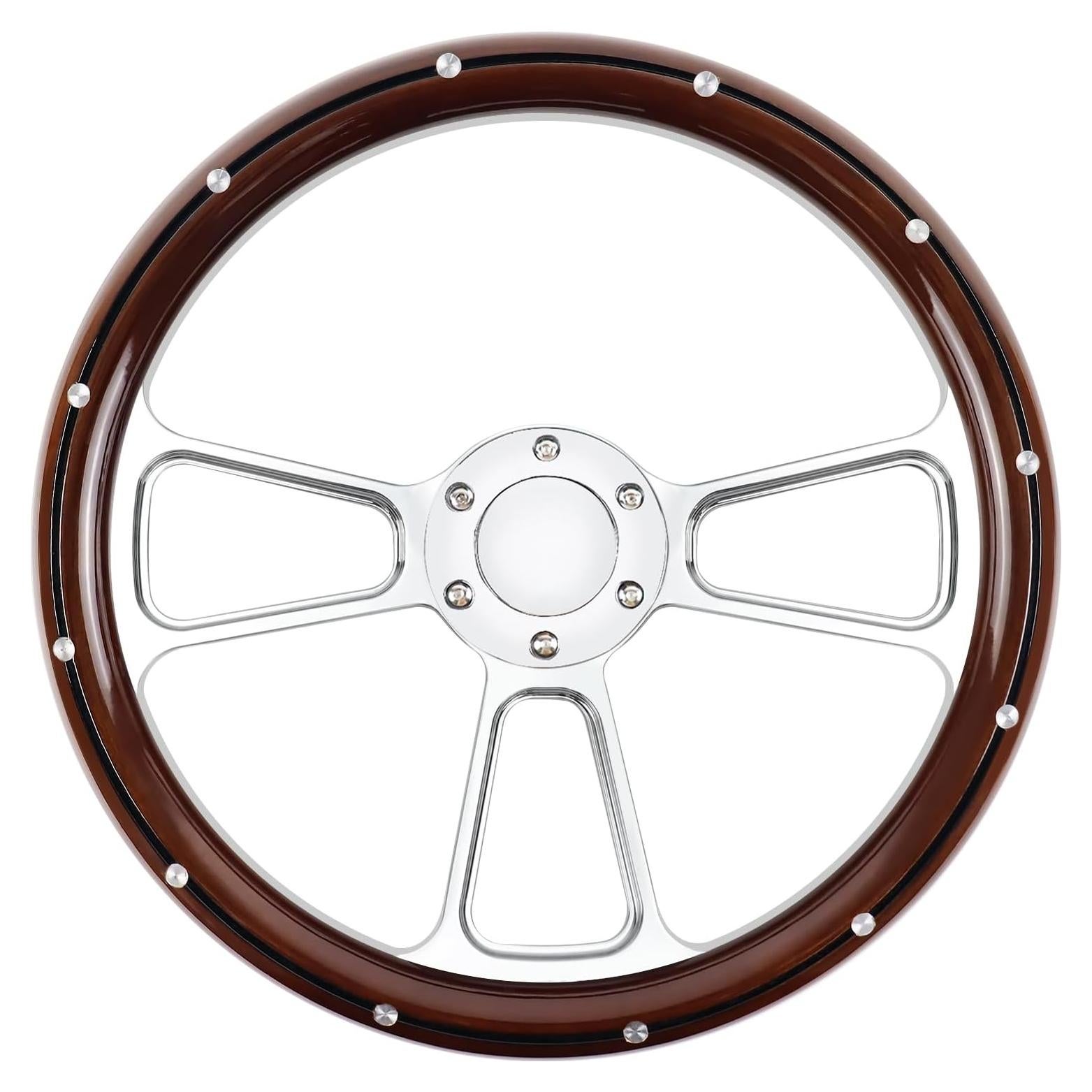 Volante de Carreras QYMOPAY 35.56 cm Universal con Claxon