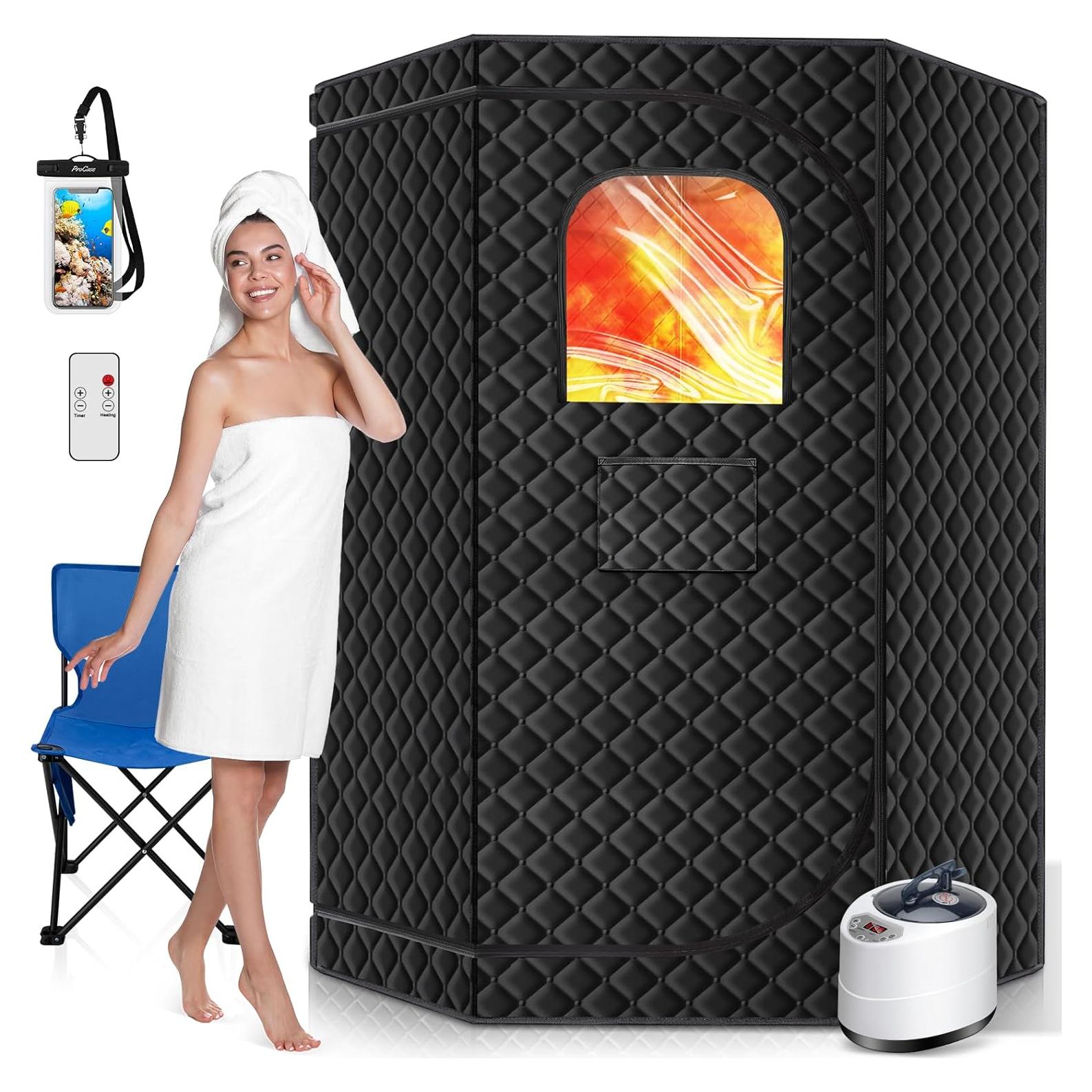 Sauna de Vapor Portátil RELEXNOW 3L 1500W con Silla