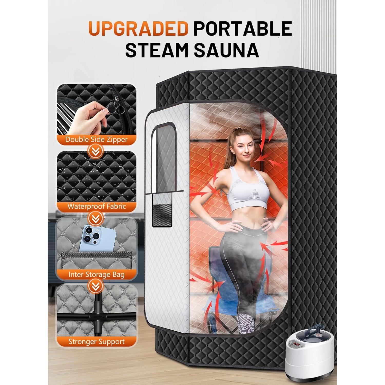 Sauna de Vapor Portátil RELEXNOW 3L 1500W con Silla