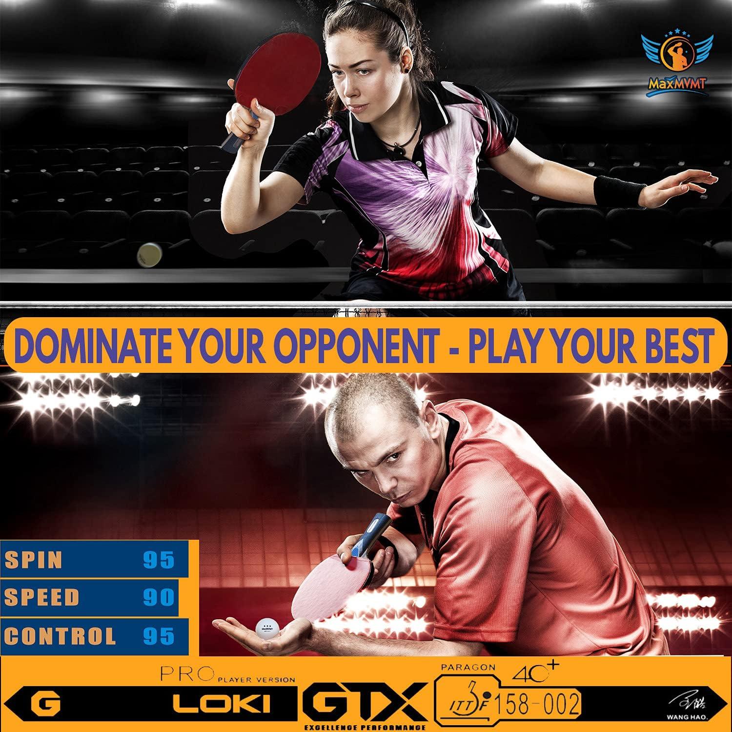 Juego de Palas de Ping Pong MaxMVMT M7 - 4 Palas y 8 Pelotas