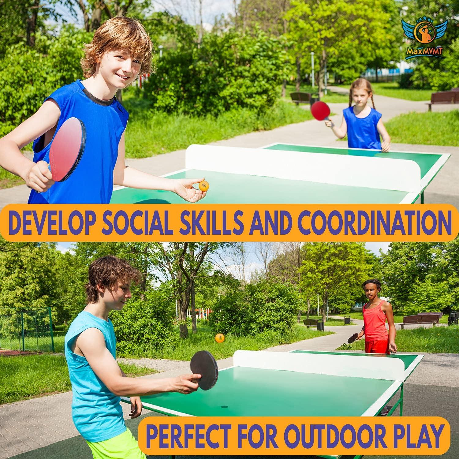 Juego de Palas de Ping Pong MaxMVMT M7 - 4 Palas y 8 Pelotas