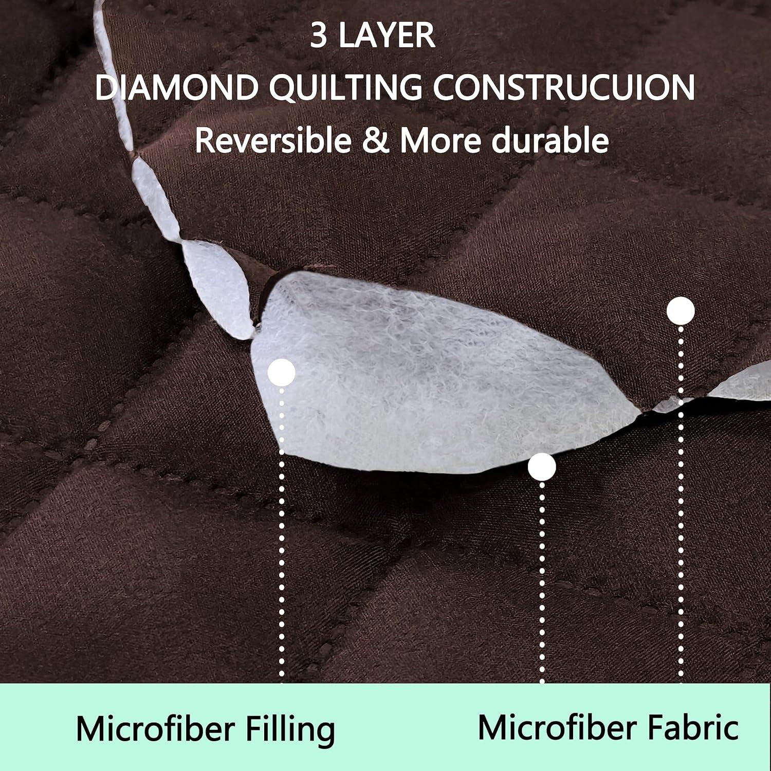 Funda de sofá reversible Luxshare Home 3 cojines Chocolate/Beige