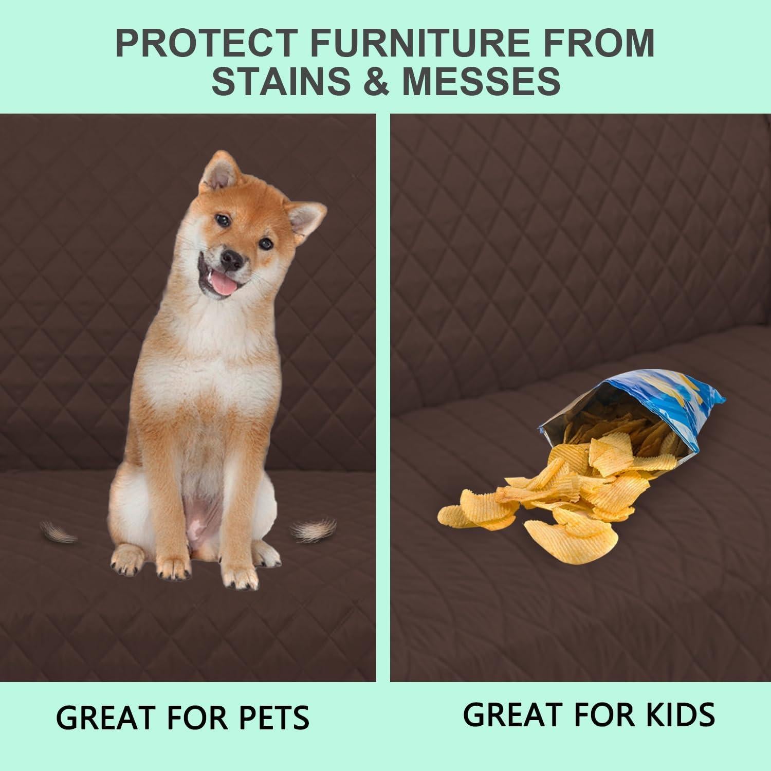 Funda de sofá reversible Luxshare Home 3 cojines Chocolate/Beige