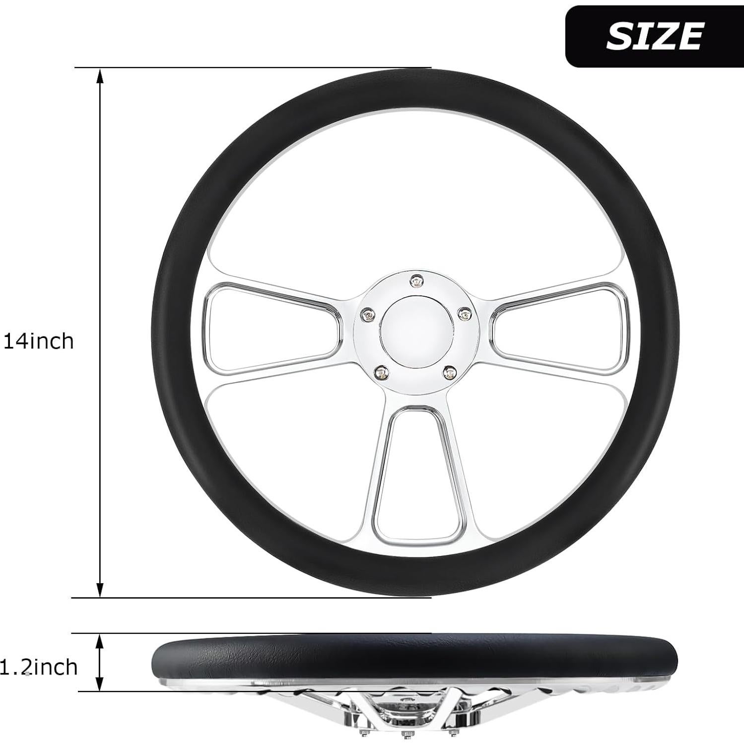 Volante de carreras QYMOPAY 35,56 cm cuero 5 agujeros
