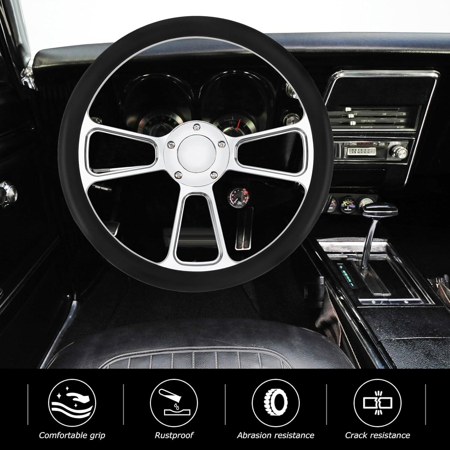 Volante de carreras QYMOPAY 35,56 cm cuero 5 agujeros