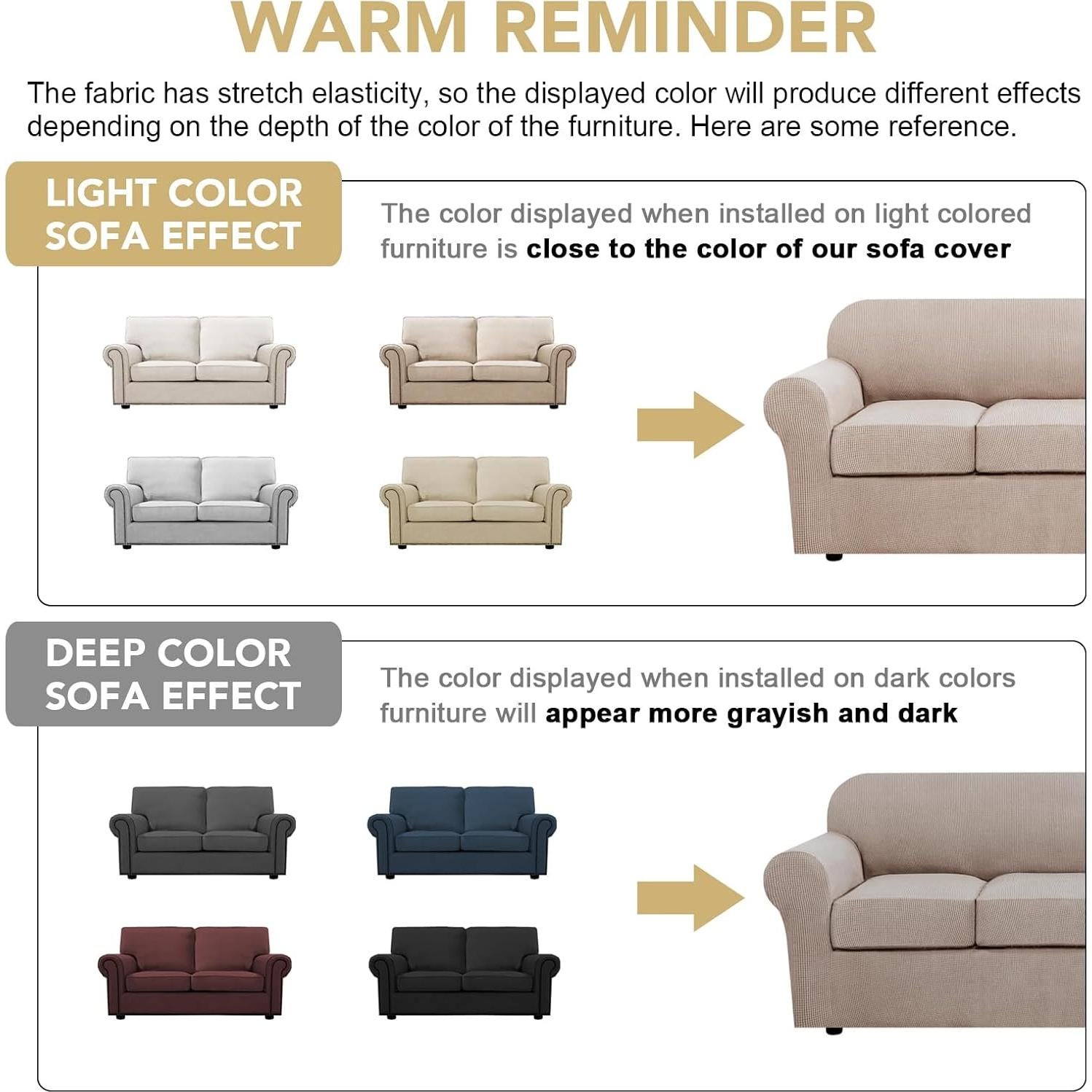 Funda de Sofá H.VERSAILTEX 3 Piezas Ajuste Stretch Arena