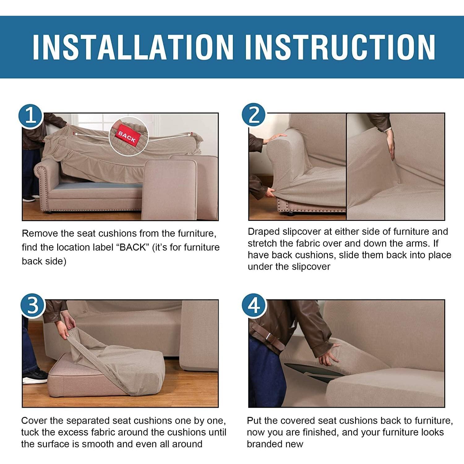 Funda de Sofá H.VERSAILTEX 3 Piezas Ajuste Stretch Arena