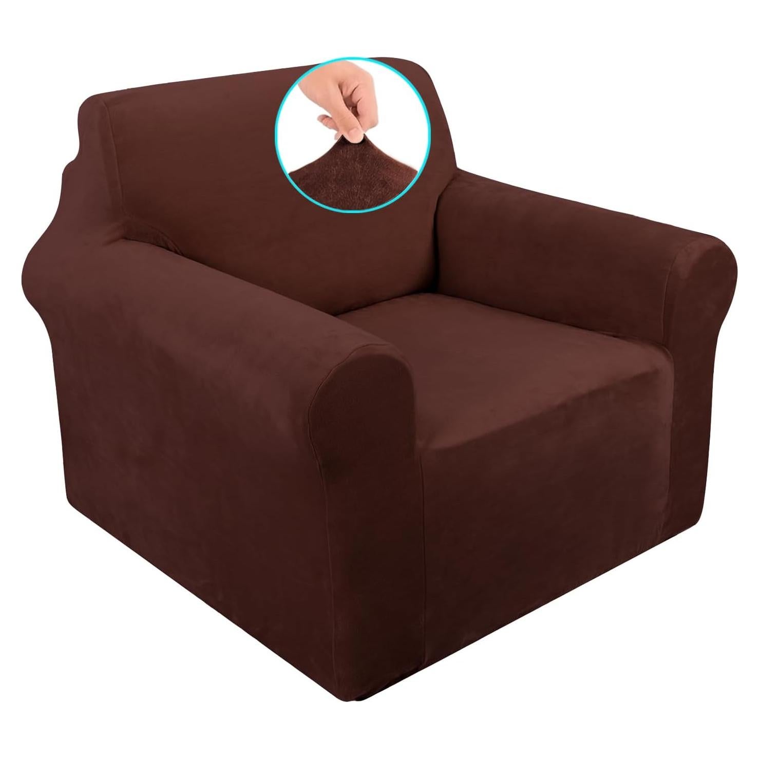 Funda de Sofá U-NICE HOME Terciopelo Chocolate para Sillón