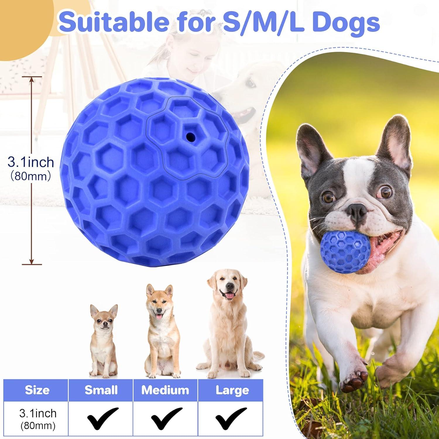 Pelota de perro indestructible DISSKNIC 8 cm azul para masticadores