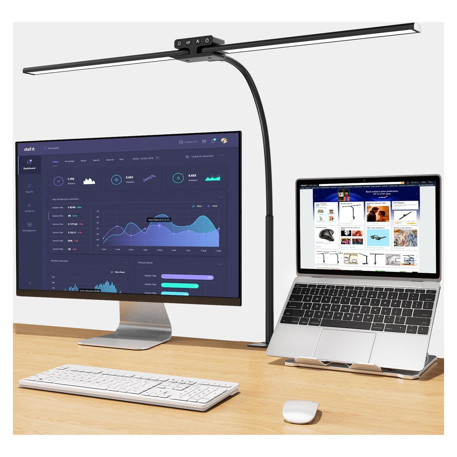 Lámpara de Escritorio EppieBasic 24W LED Doble Cabeza