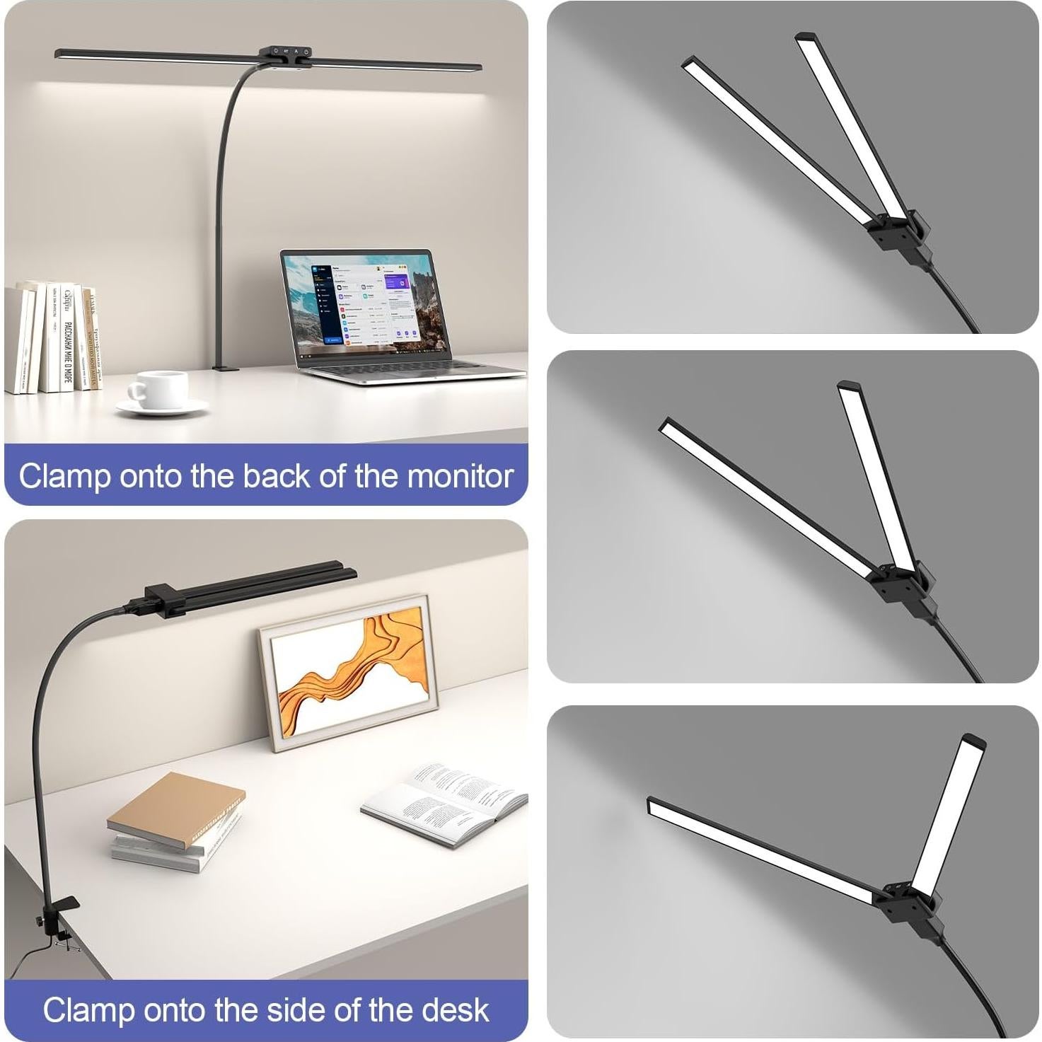 Lámpara de Escritorio EppieBasic 24W LED Doble Cabeza