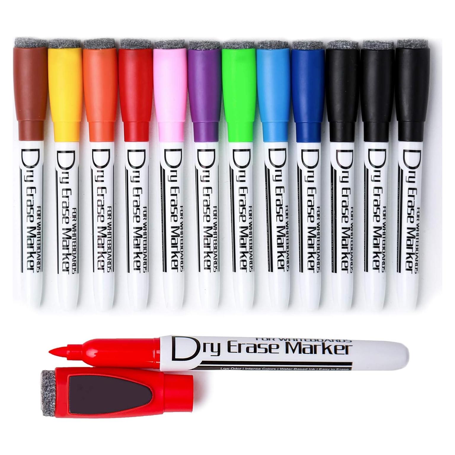 Marcadores de Borrado en Seco Volcanics 12 Piezas Punta Fina
