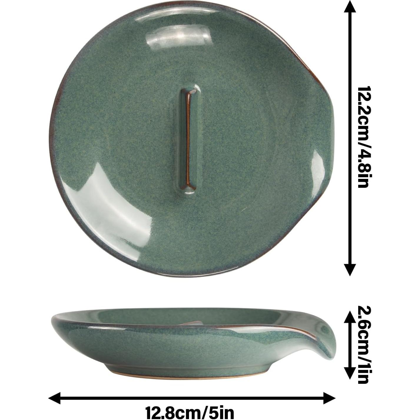 Reposacucharas de cerámica FFQ azul 10.16 cm apto lavavajillas