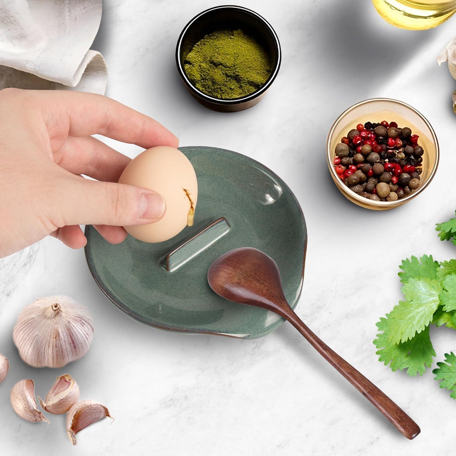 Reposacucharas de cerámica FFQ azul 10.16 cm apto lavavajillas