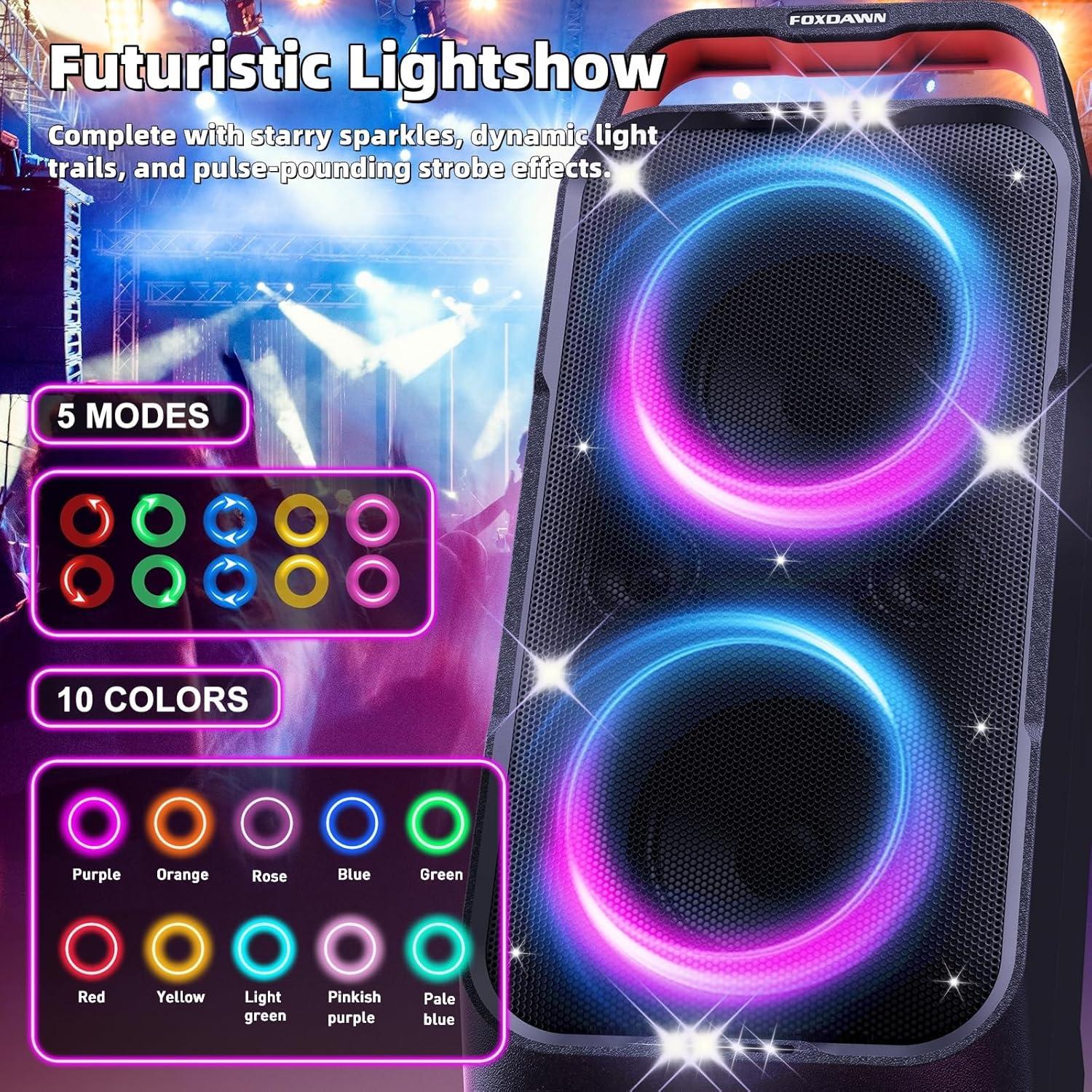 Altavoz Bluetooth Foxdawn PT300 240W con Luces LED