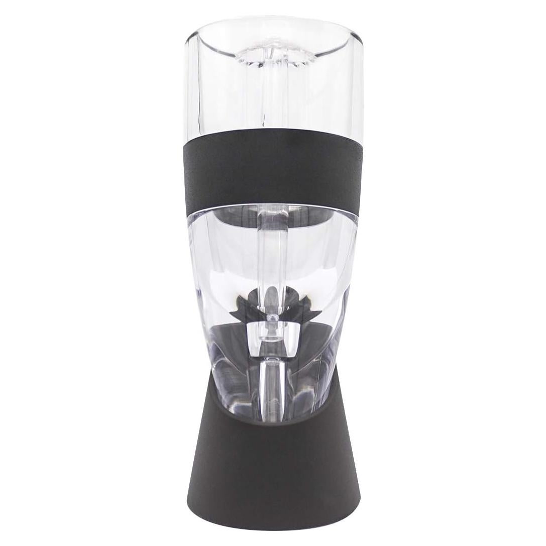 Aireador de Vino Tinto Houdini con Base Silicona 15.24 cm Negro Plata