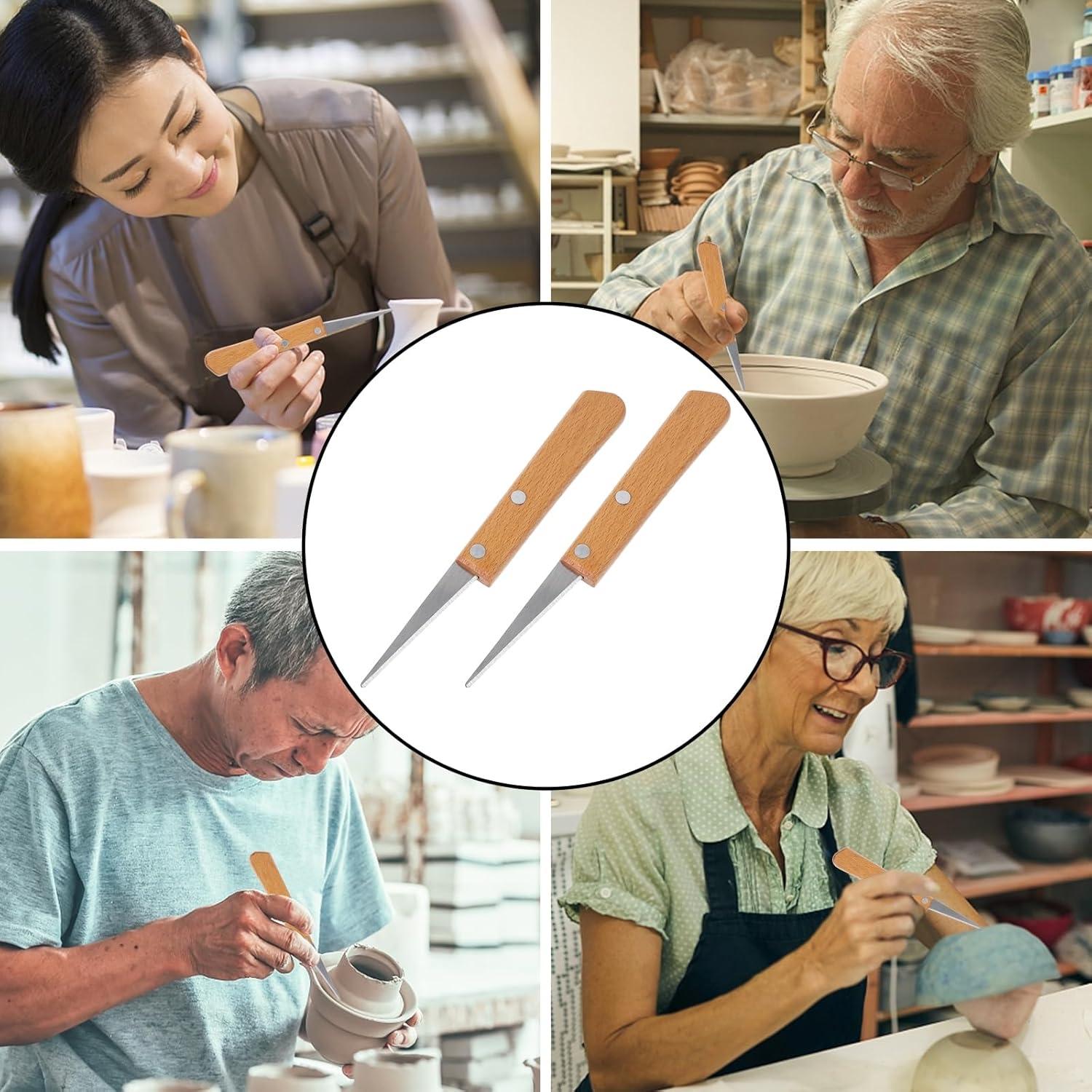 Cuchillo de Grabado EXCEART 2 Pcs Acero Inoxidable 16.5 cm