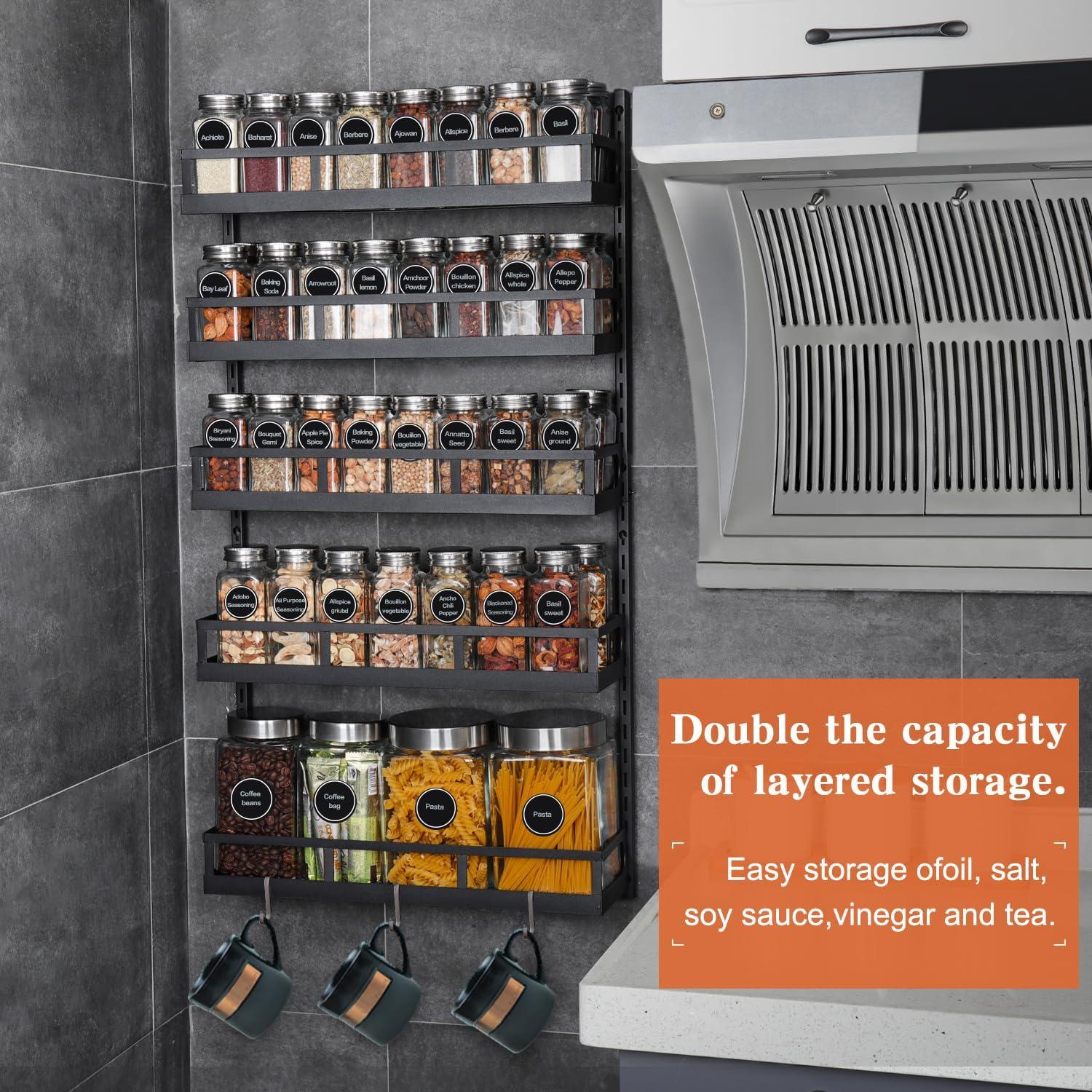 Organizador de Especias de Pared X-cosrack 5 Niveles Ajustable