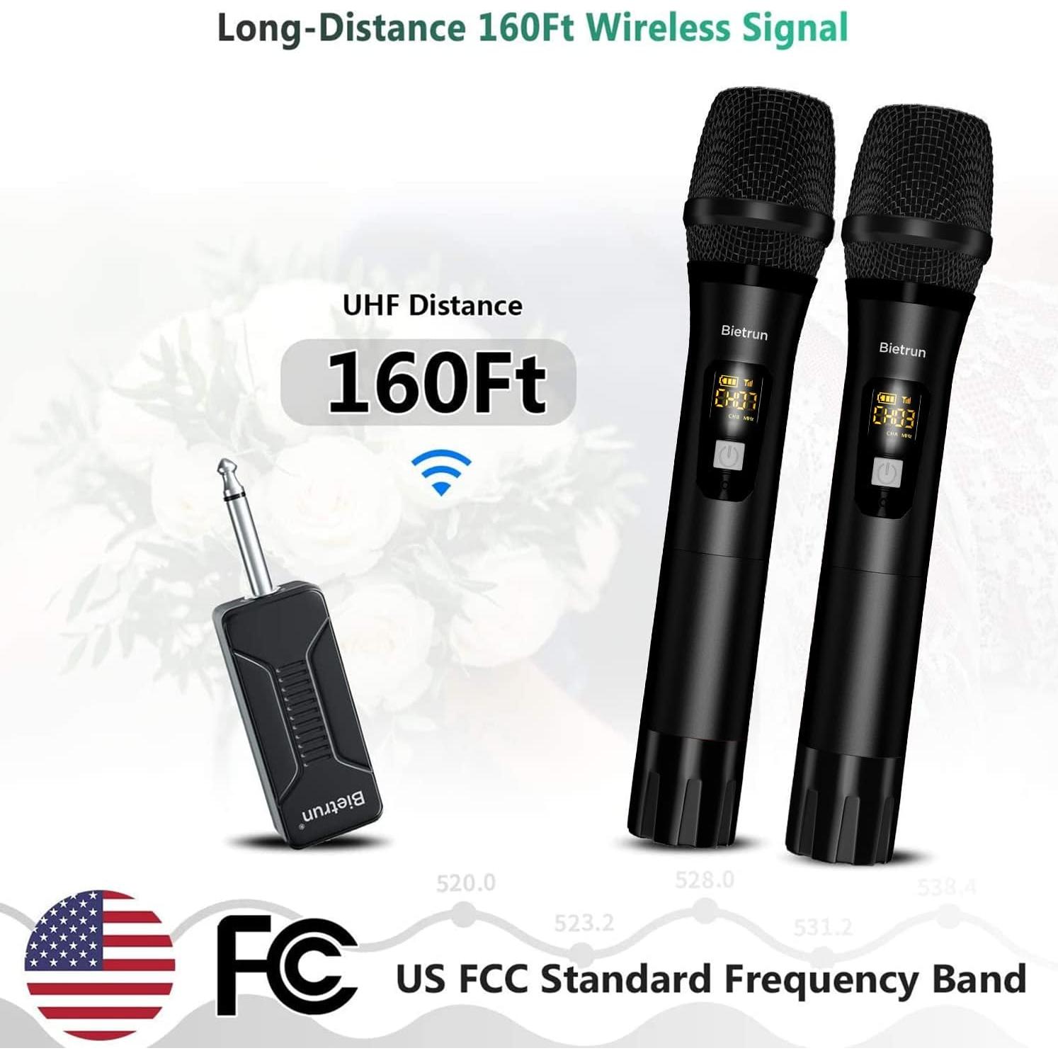 Micrófono Inalámbrico Bietrun wxm02 Doble Canal 50m