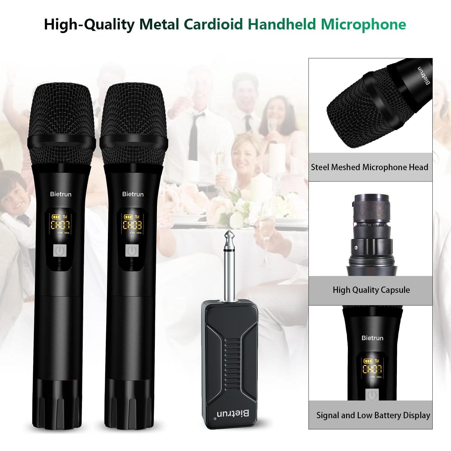 Micrófono Inalámbrico Bietrun wxm02 Doble Canal 50m