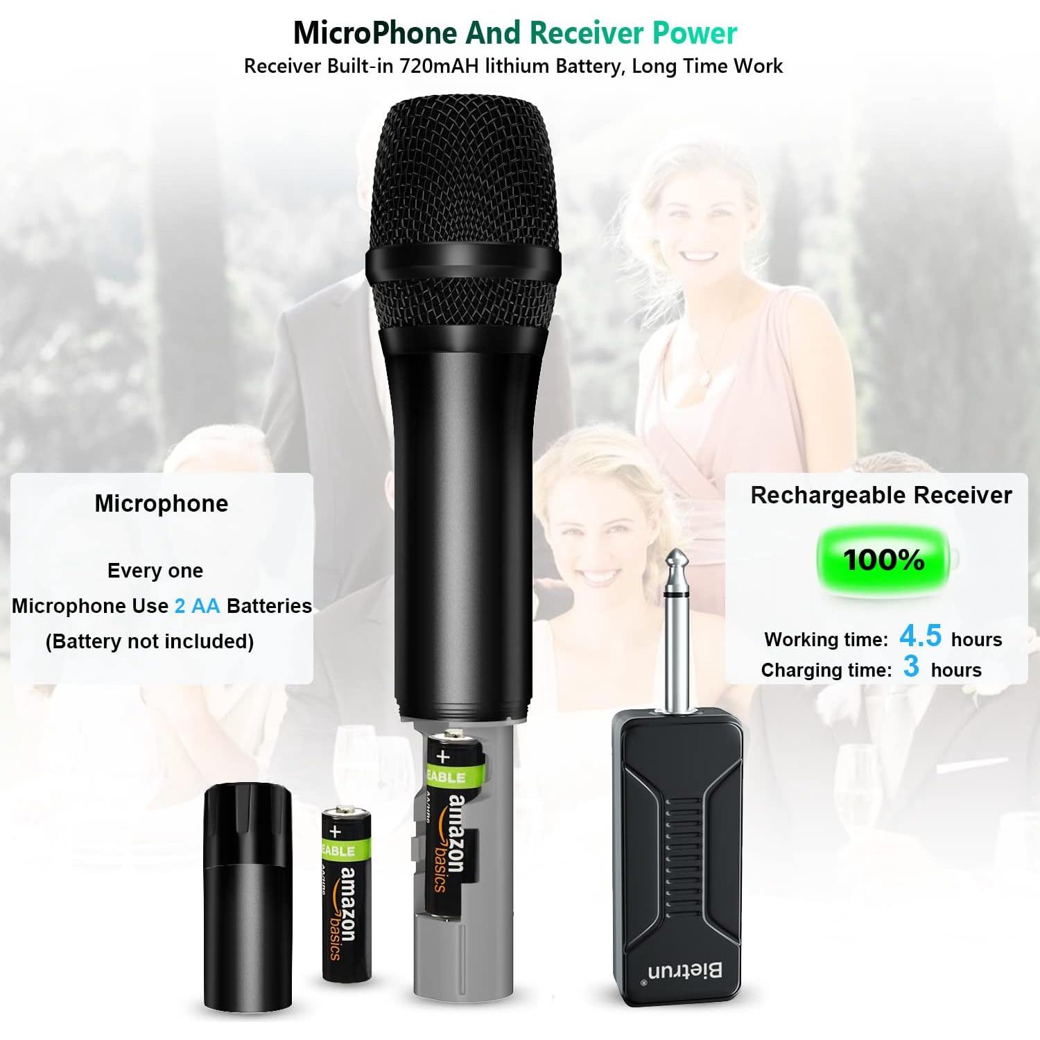 Micrófono Inalámbrico Bietrun wxm02 Doble Canal 50m