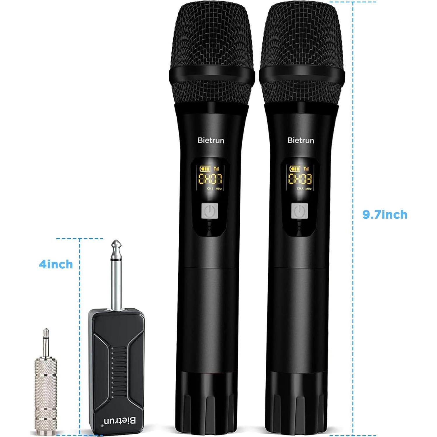 Micrófono Inalámbrico Bietrun wxm02 Doble Canal 50m