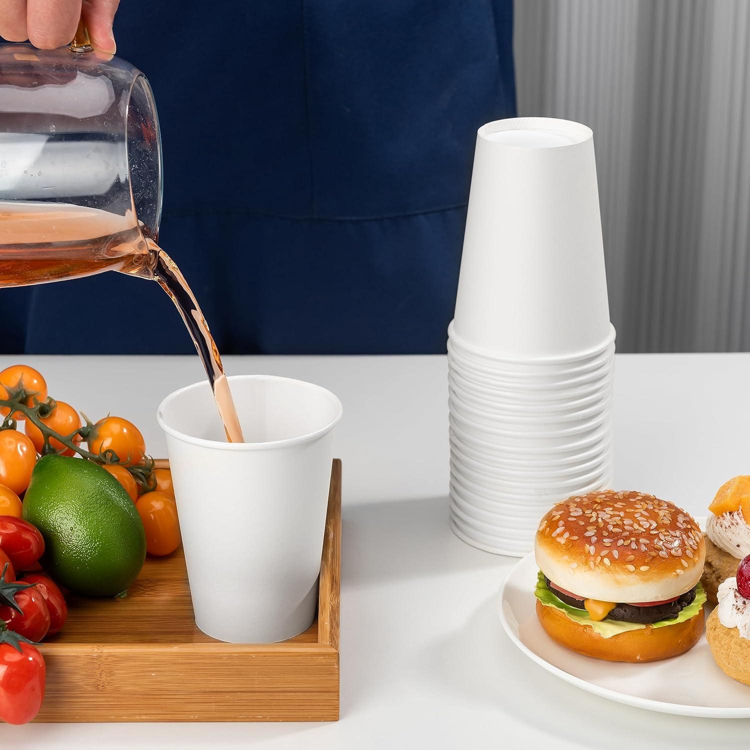 Tazas de Papel Desechables METAPRINT 12 oz - Paquete 300 Blancas