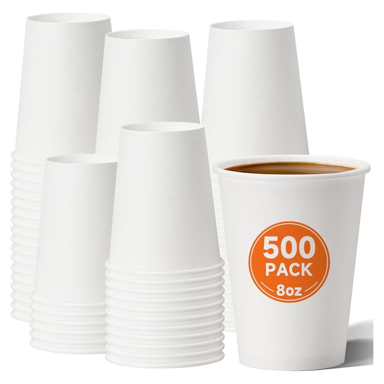 Paquete de 500 Tazas Desechables 8 oz METAPRINT Blancas