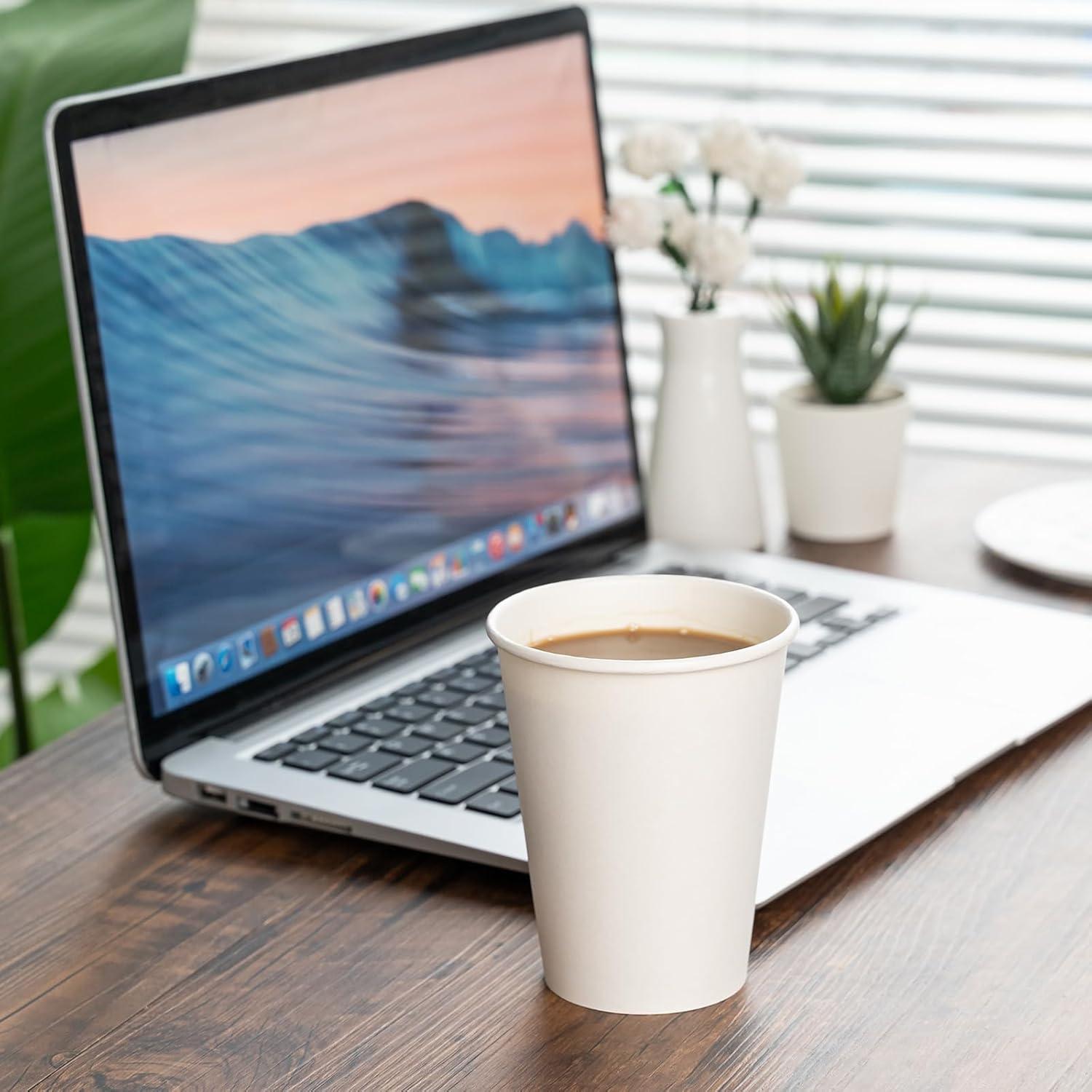 Paquete de 500 Tazas Desechables 8 oz METAPRINT Blancas