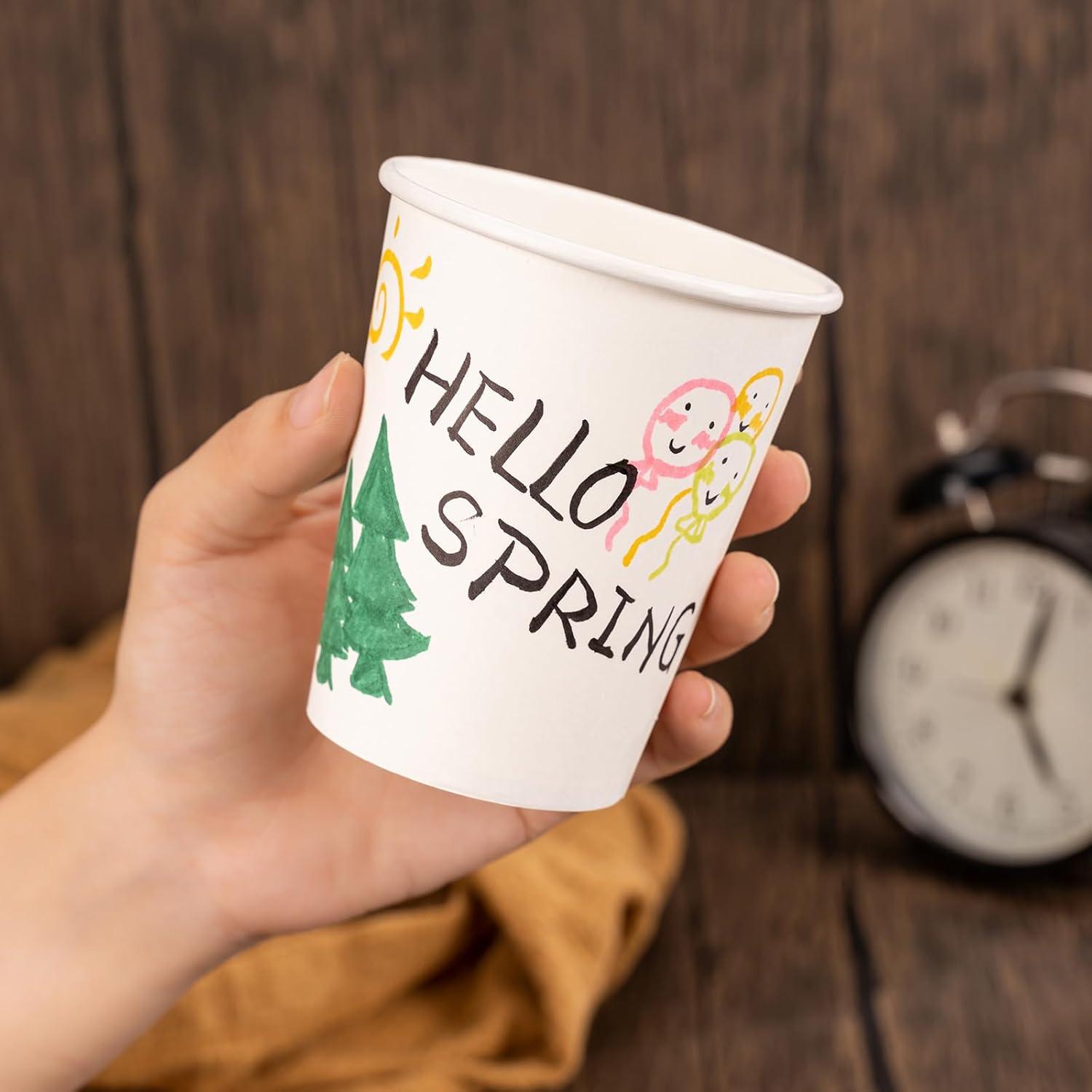 Paquete de 500 Tazas Desechables 8 oz METAPRINT Blancas