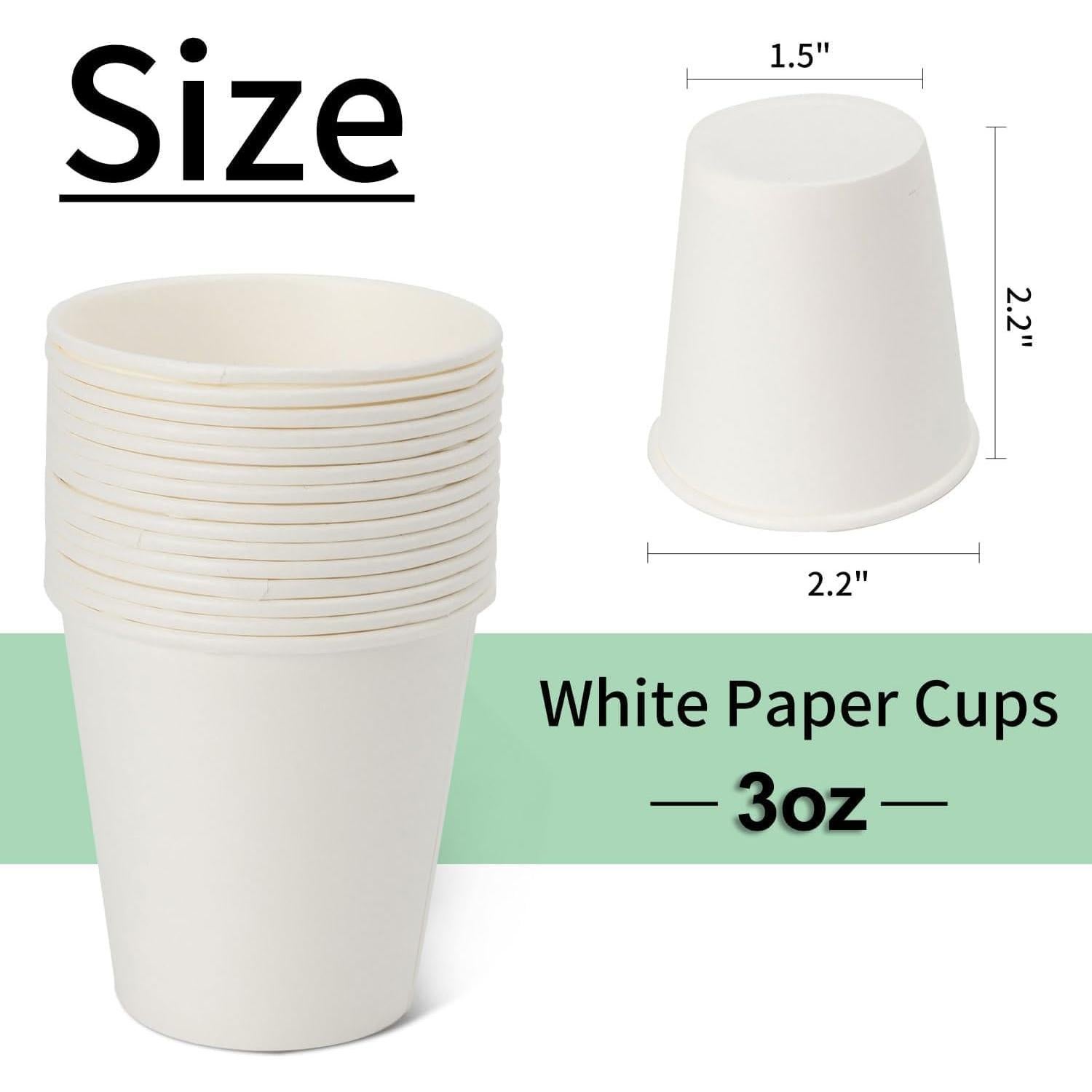 Vasos de papel desechables 3 oz METAPRINT - 300 unidades
