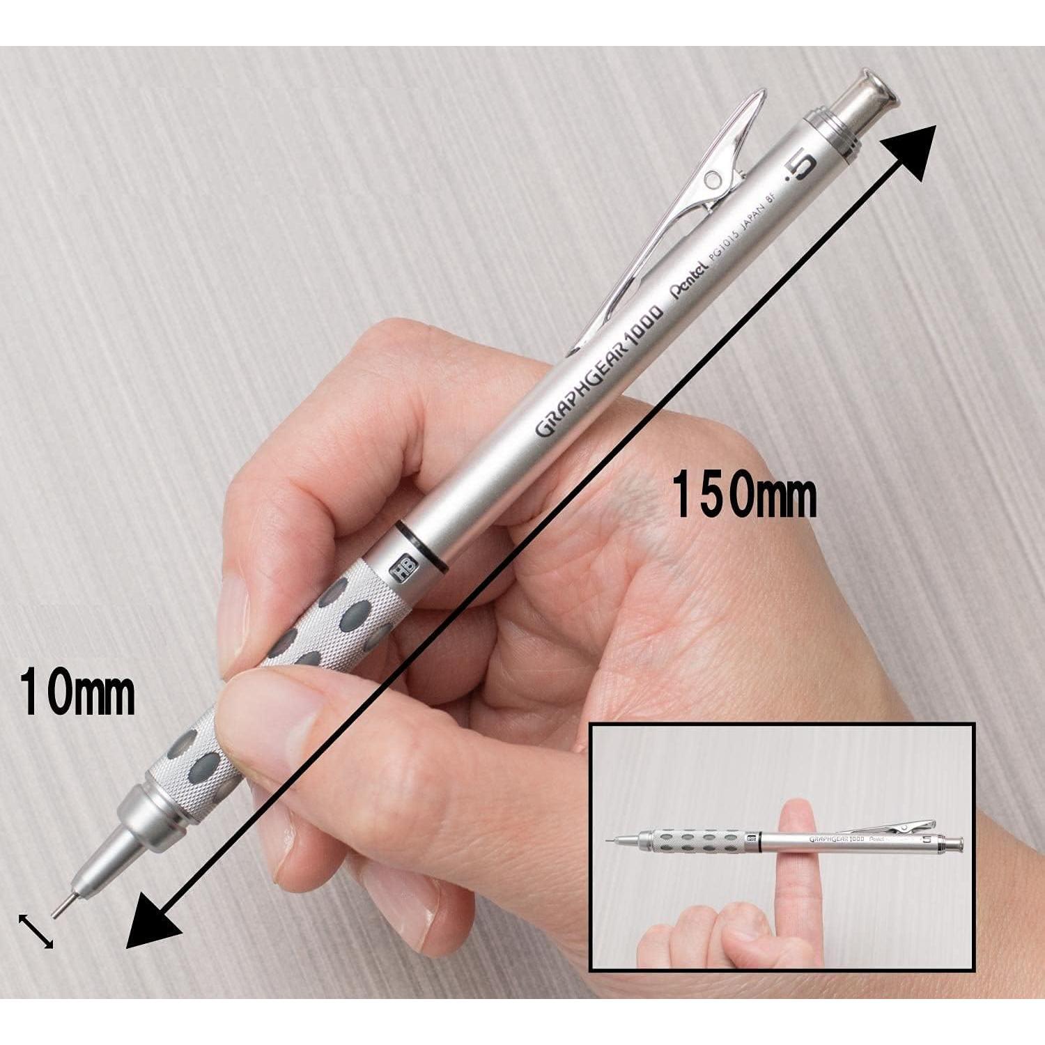Lápiz Mecánico Pentel Graph Gear 1000 0.5mm Plata