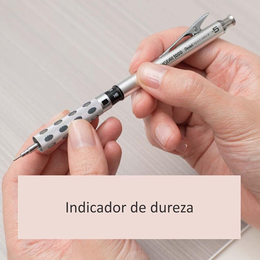 Lápiz Mecánico Pentel Graph Gear 1000 0.5mm Plata