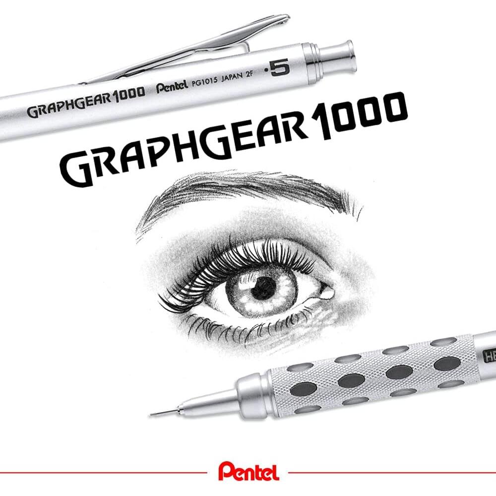 Lápiz Mecánico Pentel Graph Gear 1000 0.5mm Plata
