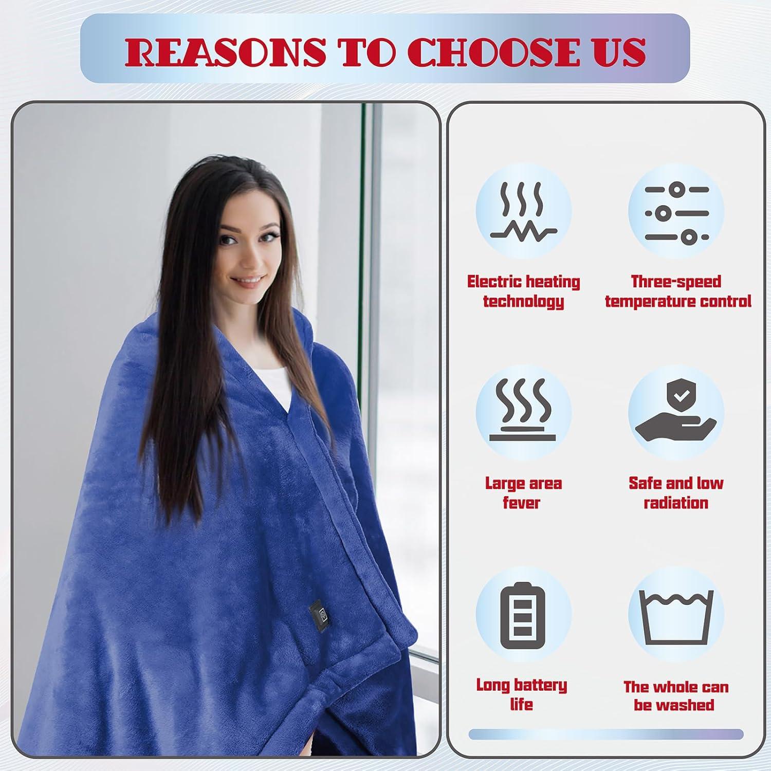 Manta Calentada a Batería KADORVA 139.7x83.8cm Sin Cable