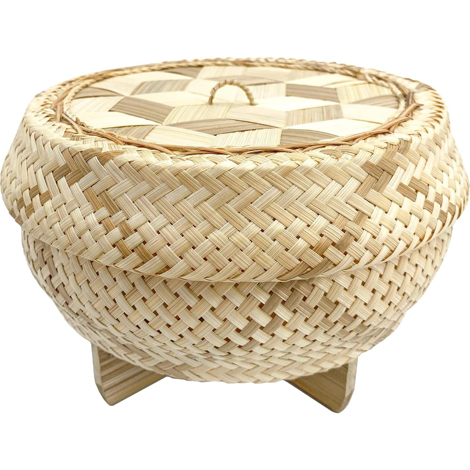 Juego de Vaporera Eléctrica de Arroz Panwa 16.5 cm Bambú Natural