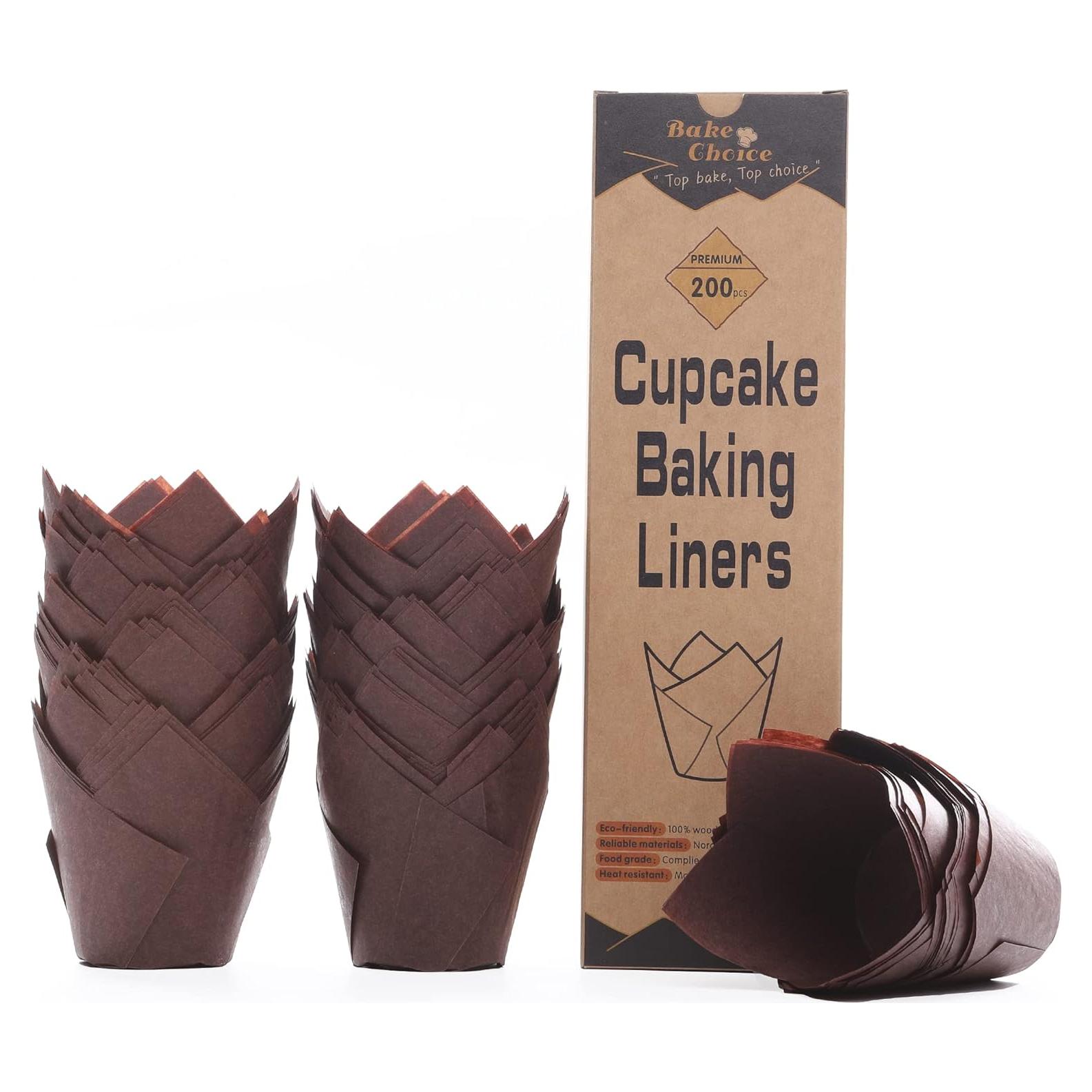 Forros de Cupcake Tulipán Bake Choice 200 Piezas Marrón