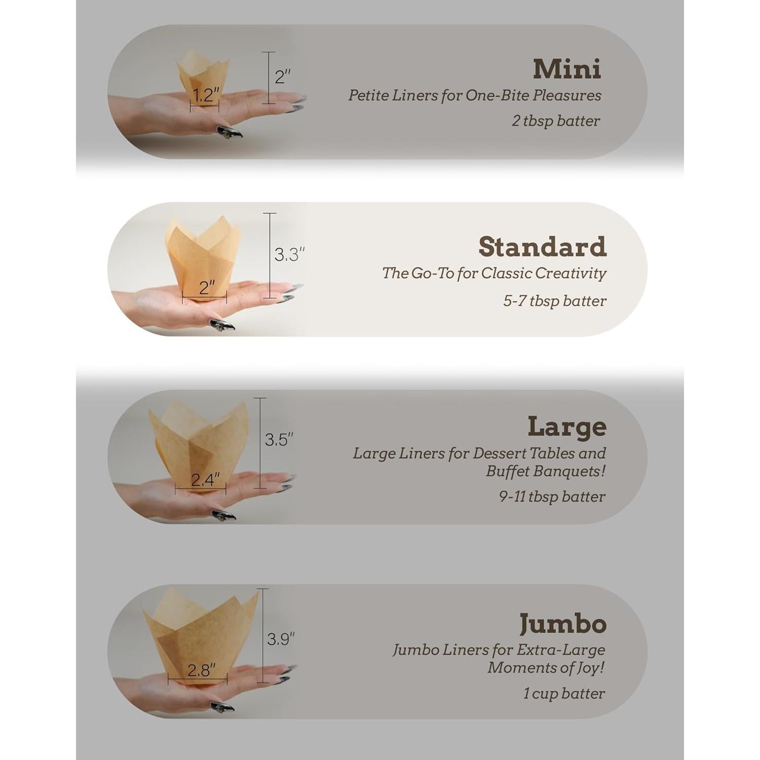 Forros de Cupcake Tulipán Bake Choice 200 Piezas Marrón