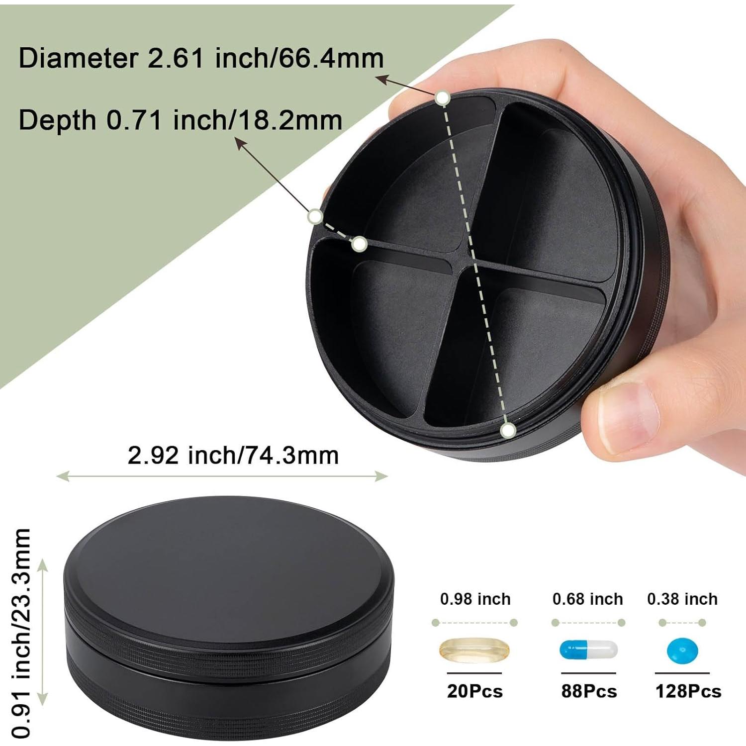 Organizador de Pastillas SOBAHIDO 4 Compartimentos Negro