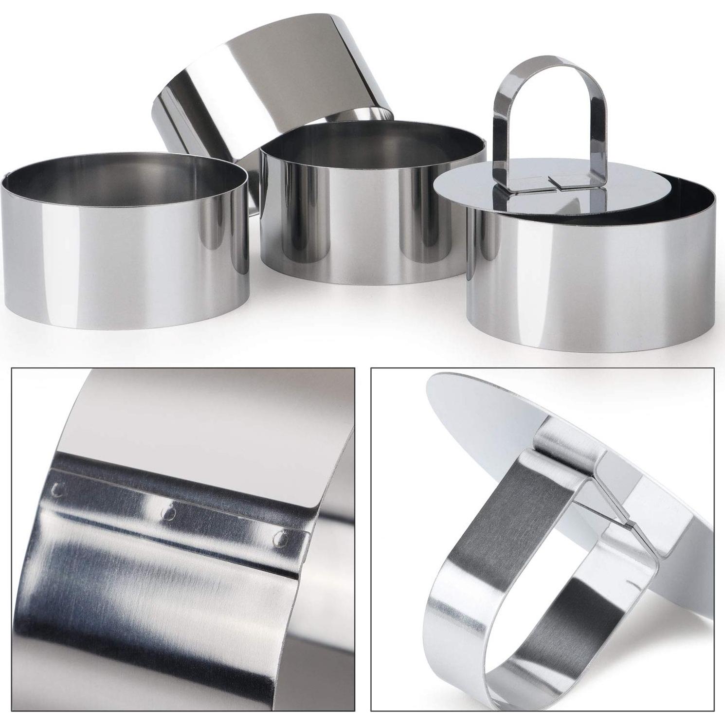 Molde Redondo para Pasteles HULISEN 3" Acero Inoxidable