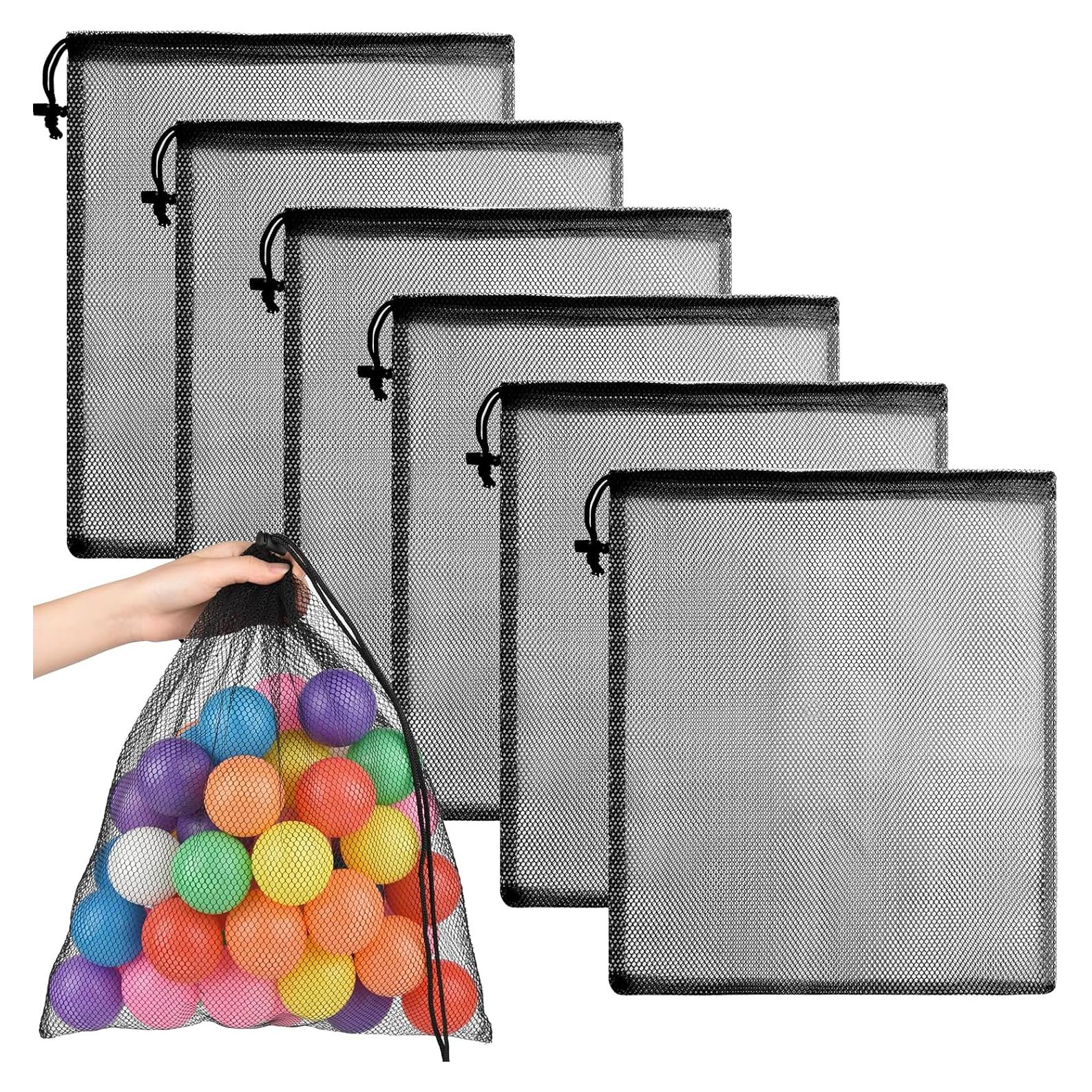 Bolsa de Malla PLULON 6 Pcs 45x30 cm Nylon Negro para Juguetes