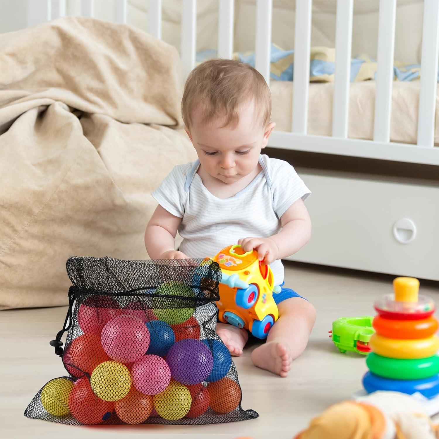 Bolsa de Malla PLULON 6 Pcs 45x30 cm Nylon Negro para Juguetes