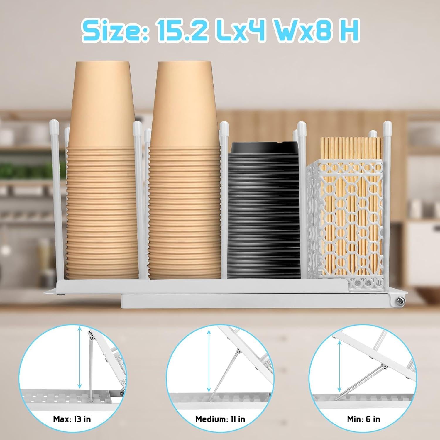 Soporte para Tazas de Café SANWICH Ajustable 4 Compartimentos