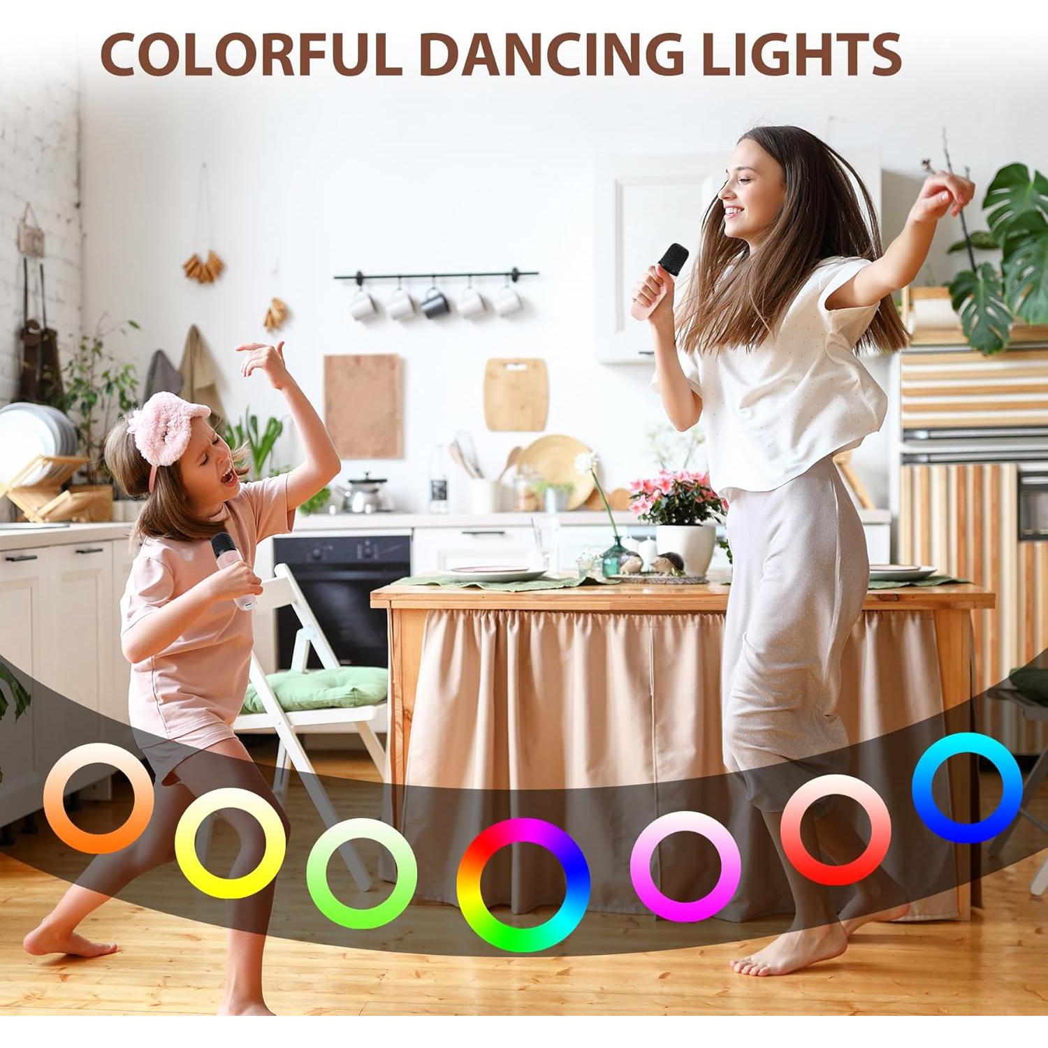 Máquina de Karaoke Rosa 2 Mic para Niños 3 a 12 Años