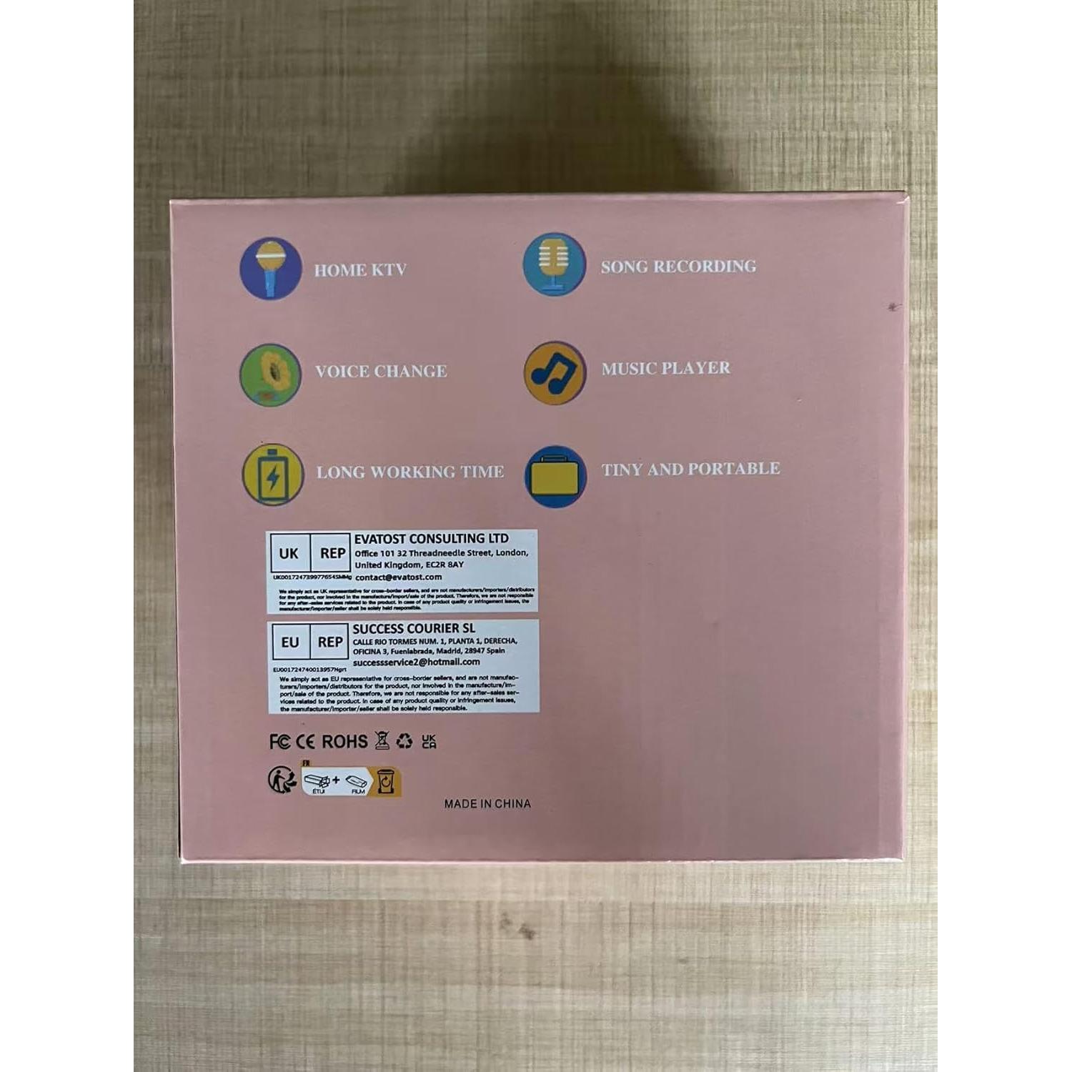 Máquina de Karaoke Rosa 2 Mic para Niños 3 a 12 Años