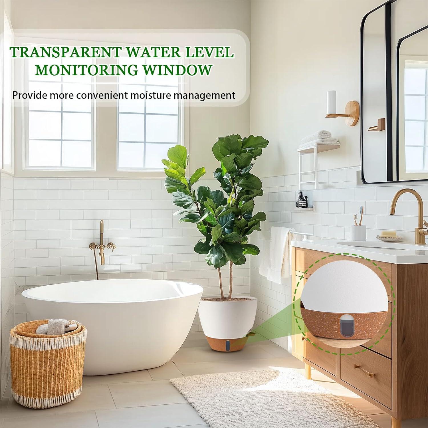 Macetas de Autorriego Fielda 30/25/20 cm Blancas